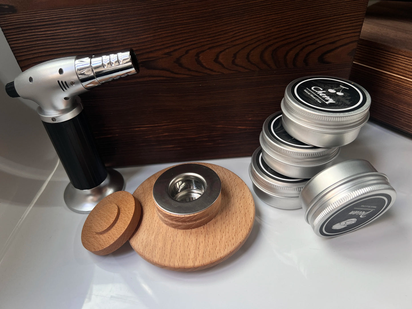 Cocktail Smoking Set Collection Supply Chain Multi-Style WhiskeyWooden Smoked Hood Smoker Cocktail Accessories Kitchen Bar Tools