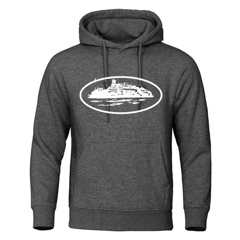 Men's Premium Hoodie Sweatshirt with General Brand Logo Comfortable Streetwear Casual Hooded Pullover for Youth