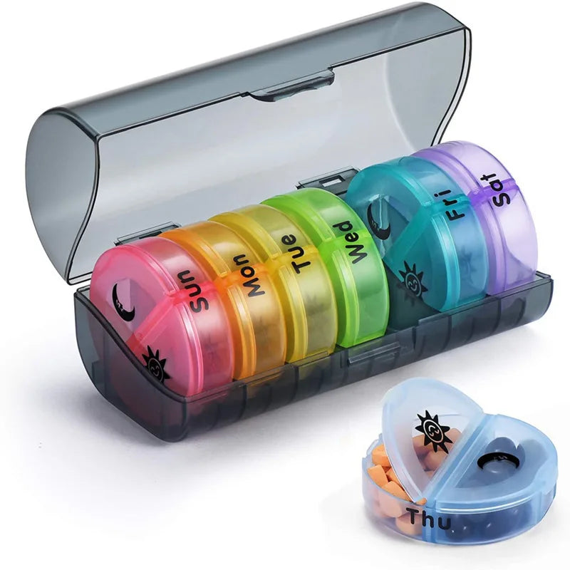1PC Weekly Pill Case Pillbox 7 Days Medicine Tablet Box Portable Travel Drugs Storage Organizer Secret Compartments Pill Box