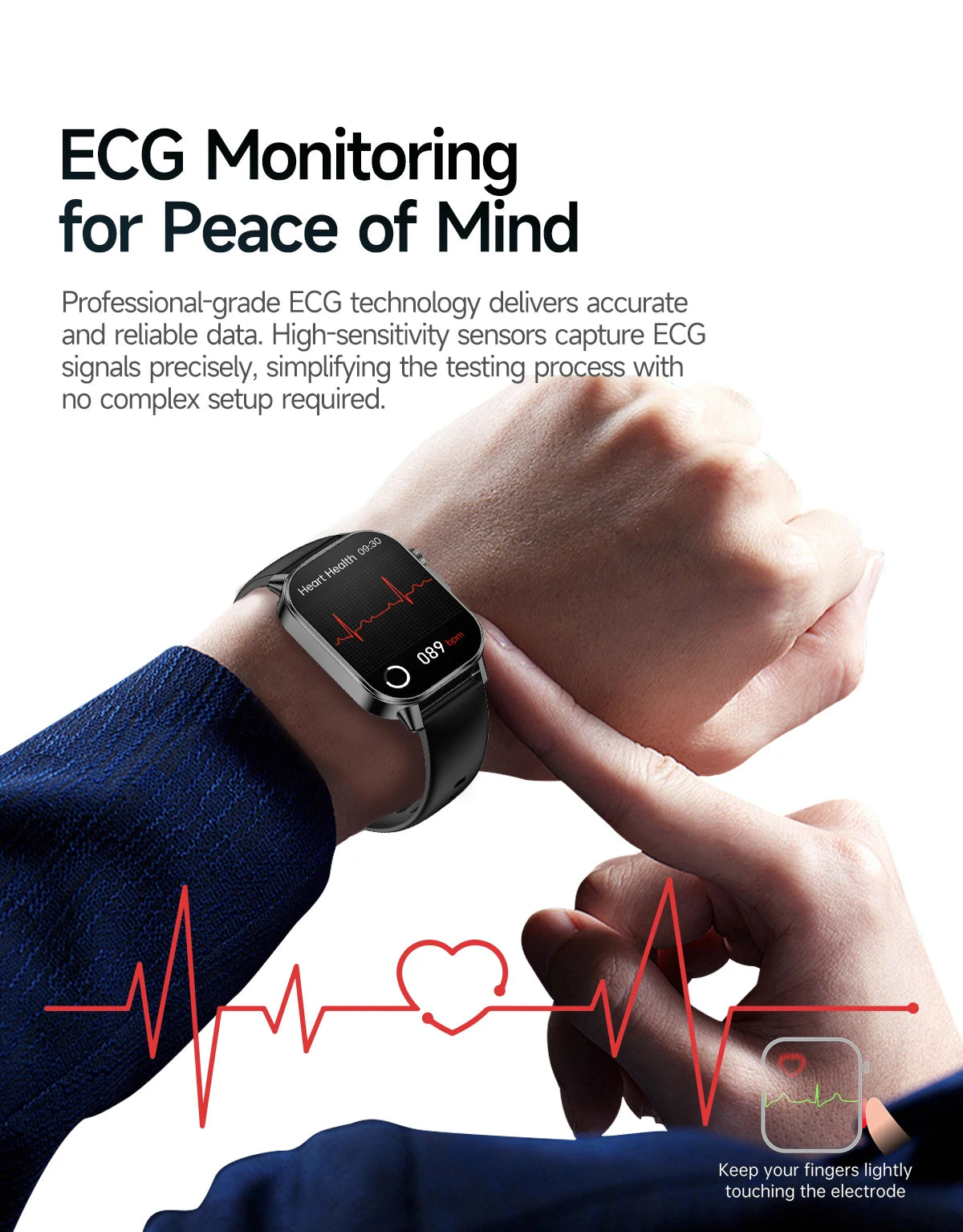 2026 New Accurate Diagnosis Smart Watch ECG Blood oxygen BP Uric acid Lipids Health HD AMOLED Screen call Smart watch Men Women