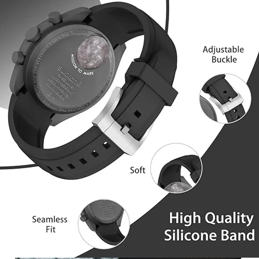 Band for Omega X Swatch Moonswatch Speedmaster 20mm 22mm Universal Curved end No Gap Bracelet for Rolex SEIKO Band For Men Women