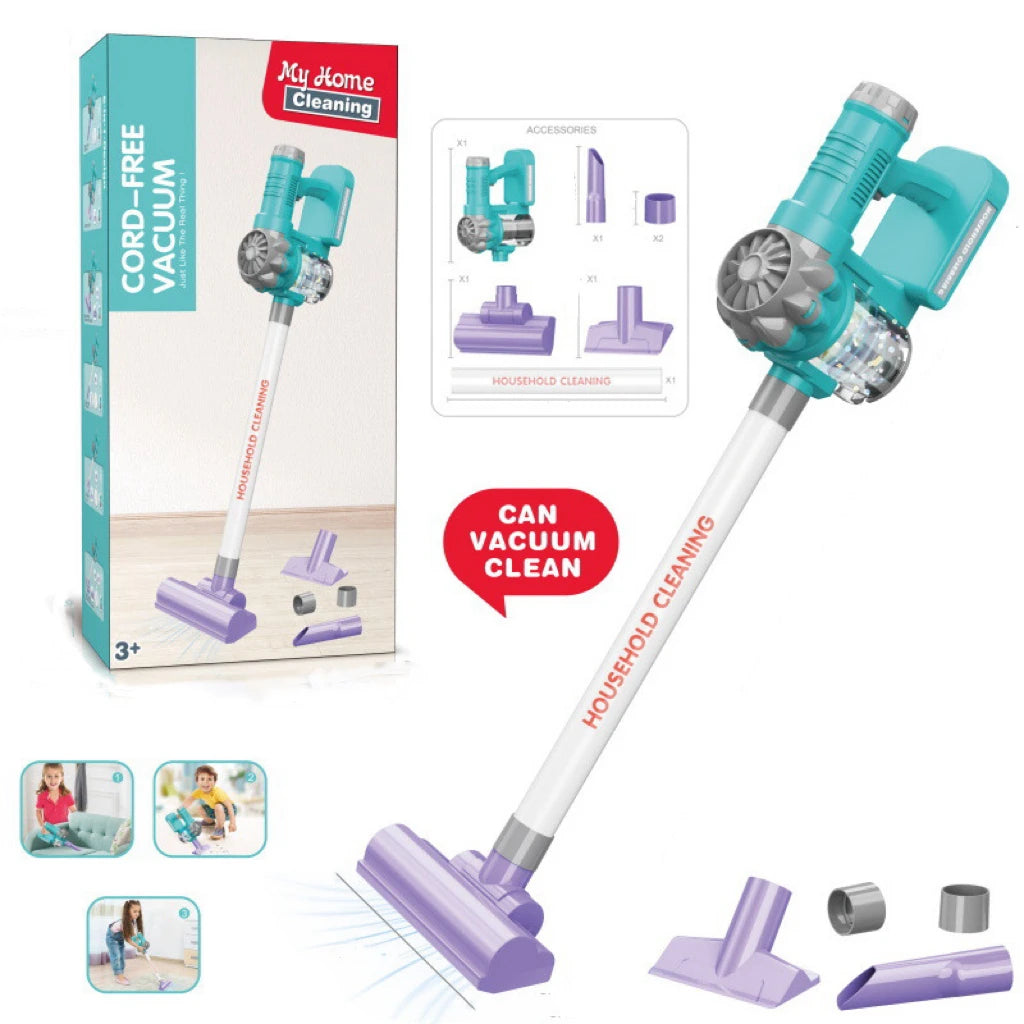 Electric vacuum toy set, three in one design, durable and safe, suitable for children over 3 years old, perfect for fun and play