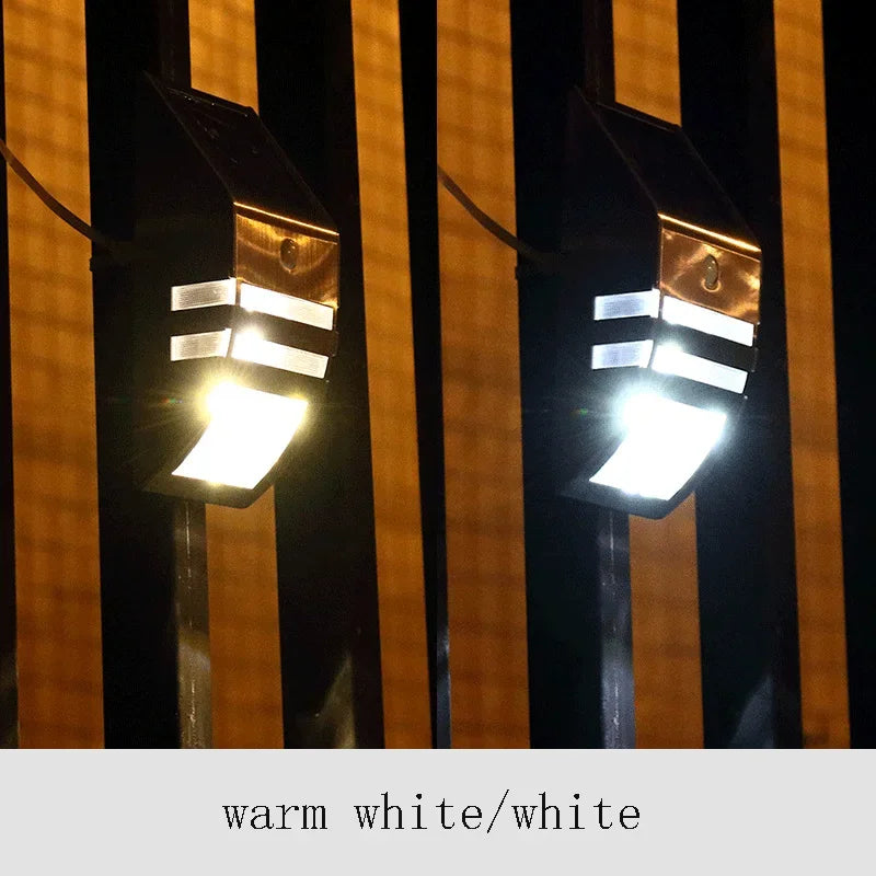 Garden Villa Solar Wall Light PIR Human Body Induction Stainless Steel LED Outdoor Waterproof Landscape Lighting  Clearance