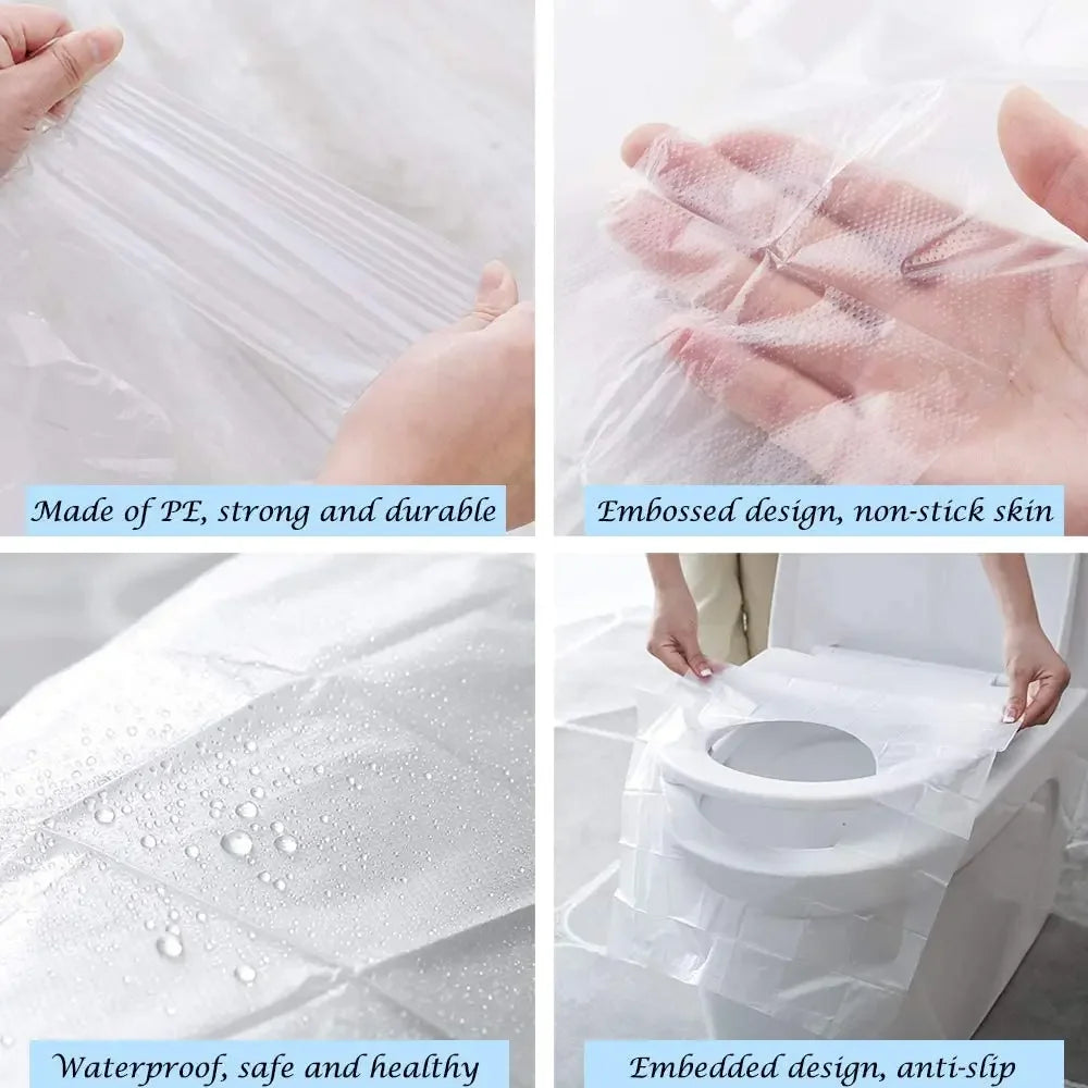 10/20/30/40/60PCS Biodegradable Disposable Plastic Toilet Seat Cover Portable Safety Travel Bathroom Toilet Paper Pad Bathroom