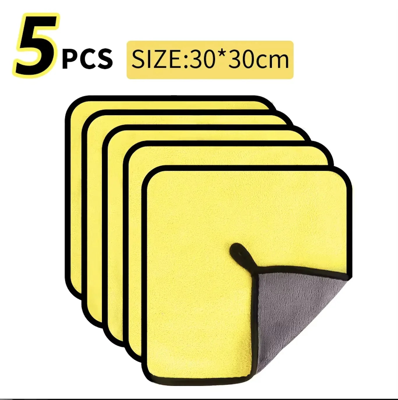 Double Layer Wash Cloth Microfiber Car Cleaning Towels 30X60cm 1/2/3/6/10pcs Soft Quick Drying for Windows Mirrors Wiping Rags
