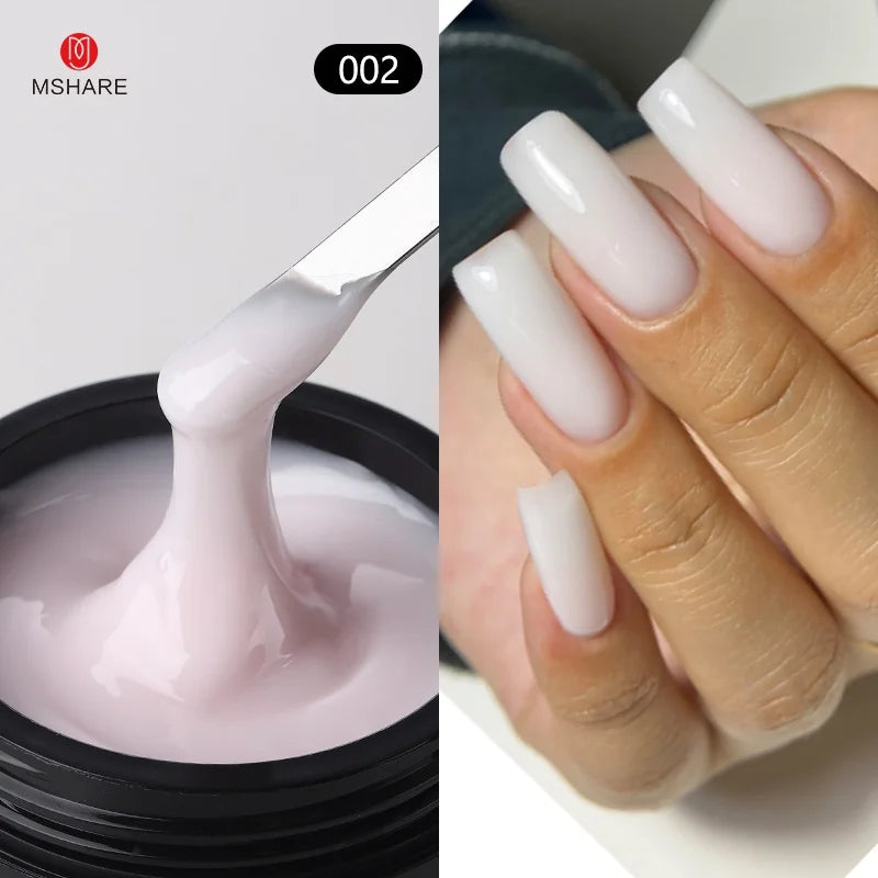 MSHARE 50ml Baby Pink Builder Nails Gel Hema Tpo Free Gel Nail Construction Self Leveling Gel for Nail Extension UV Led