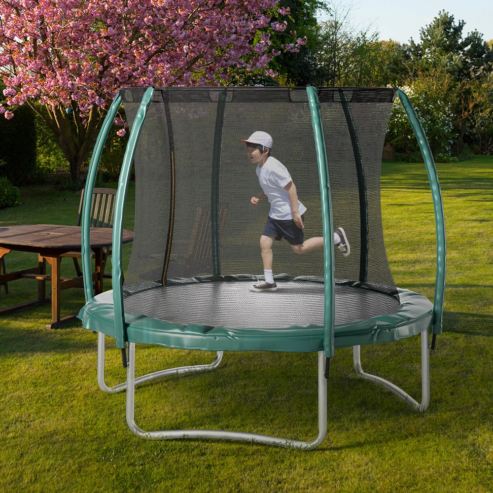 【Breeins】Outdoor Enclosure Trampoline with Ladder Exercise Workout Rebounder Sport Trampoline Handle Adults Jumping Training