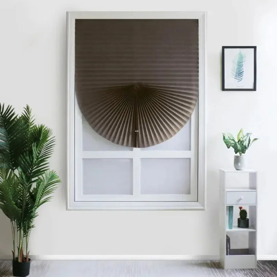 1Pc Shades Self-adhesive Half Windows Nonwoven Folding Curtain Bathroom Balcony Living Room Balcony Curtains Pleated Blinds