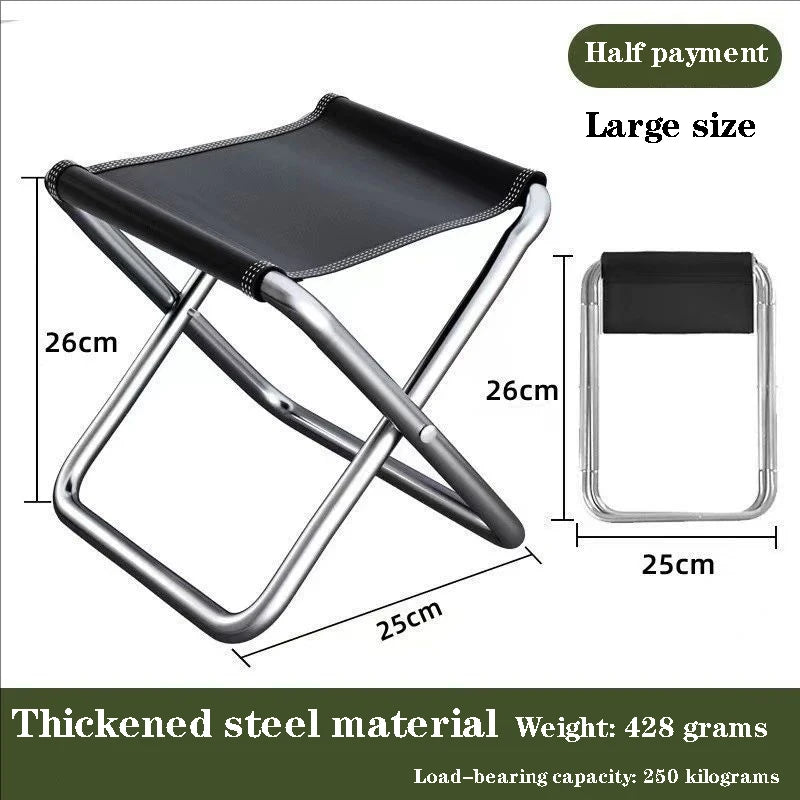 1pc Foldable Camping Stool Available In Both Large And Small Sizes, Suitable For Portable Use In Picnics, Beaches, And Gardens,