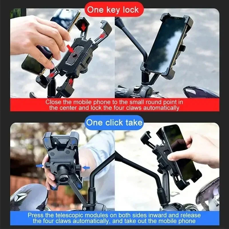 ALYNIC 360° Rotatable Electric Bicycle Phone Holder for iPhone Riding MTB Bike Moto Motorcycle Stand Bracket Non-slip Cycling