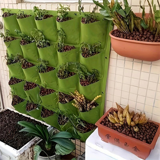 Hanging Plant Grow Bags Vertical Wall Mounted Planter For Outdoor And Indoor Use Felt Material Space-saving Design For Gardening
