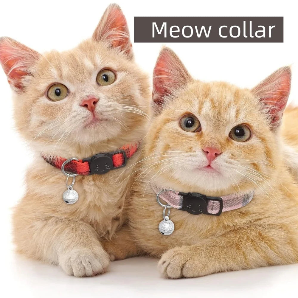 Cat Collar Colors Reflective Breakaway Neck Ring Necklace Bell Pet Products Safety Elastic Adjustable with Soft Material