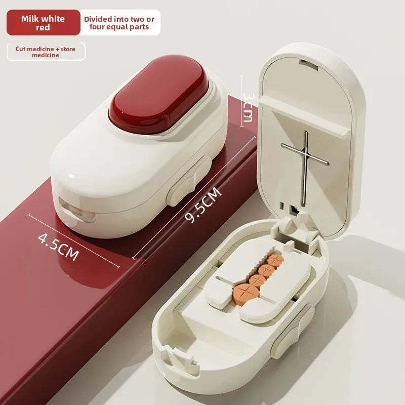 New Quartering Pill Cutter Storage Box Portable Drug Tablet Medicine Dustproof Divider Organizer Crusher Pill Cutter