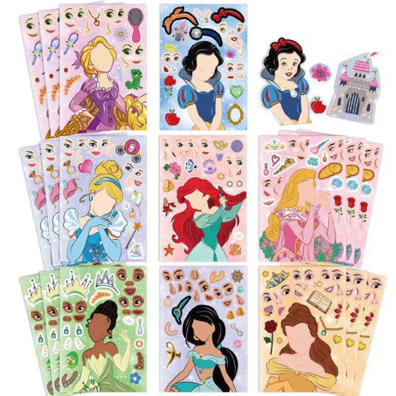 Princess Theme Party Favors Supplies Slap Bracelets Keychain Straw Stamp for Girls Birthday Decration Goodie Bag Gifts Fillers