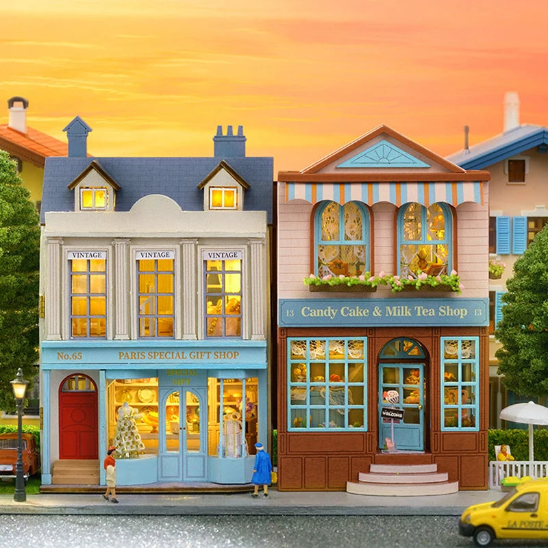 DIY Wooden Doll Houses Mini Assembly Handmade Small House Creative Scene Decoration DollHouse For Toys Birthday Gifts
