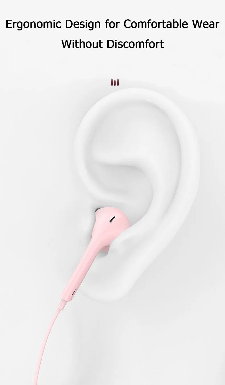 3.5mm Wired Headphones In Ear Headset Wired Earphones with Microphone Stereo Earbuds Sports for Samsung Huawei Xiaomi Phones MP3