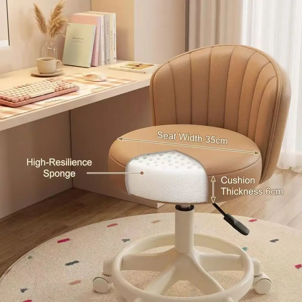 Ins Style Desk Chair Swivel Rolling Chair With Footrest Adjustable Height Home Computer Task Chair For Bedroom Make Up