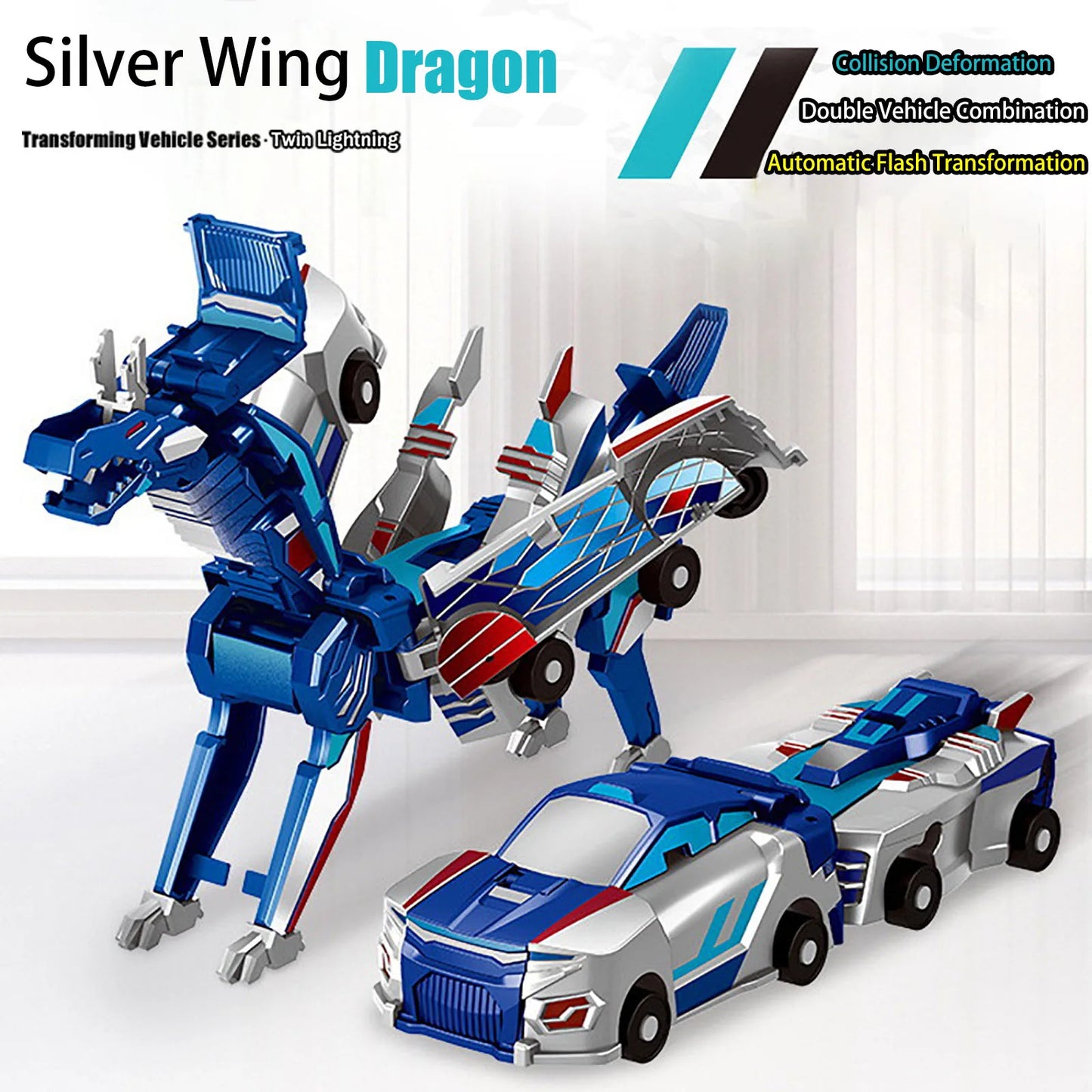 Ultimate Unicorn 2-in-1 Magnetic Car Toy, Transforming Robot for Kids, Inertial Sliding Racing Car, Impact Deformation DIY Toy
