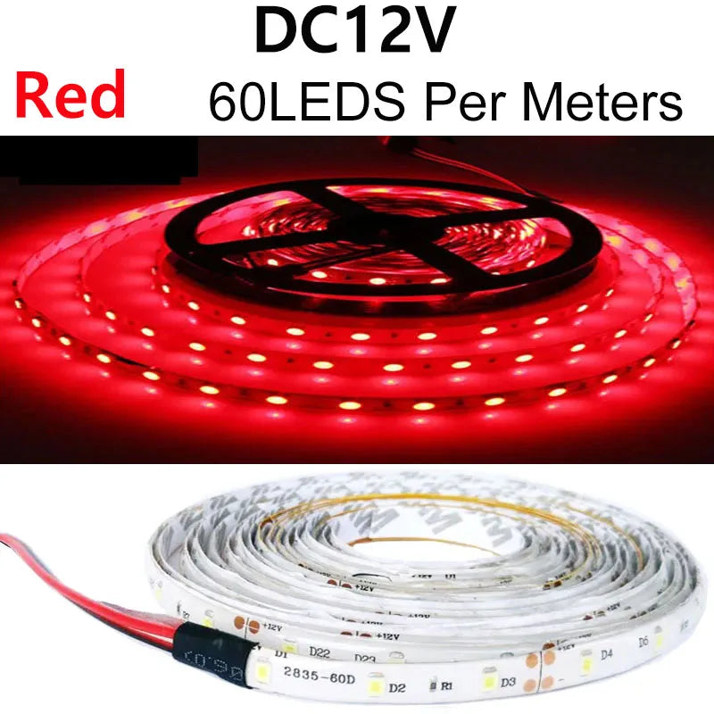 LED Strip light 12V 0.5m 1m 2m 3m 4m 5m SMD Flexible 60leds/m Waterproof non/IP65 LED Diode Tape