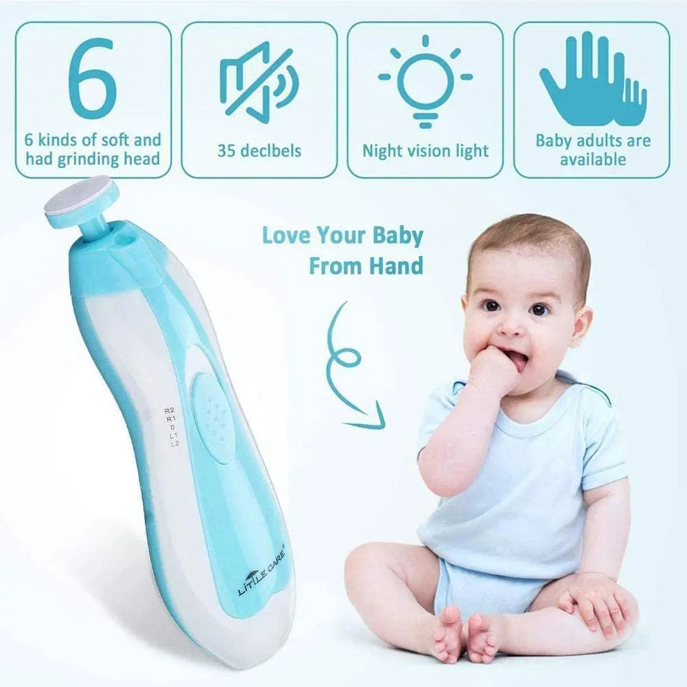 MAMIJOY  Electric baby Nail clipper LED Light Baby Nail Trimmer Baby Care Set 4-speed speed Adjustment With Low Noise