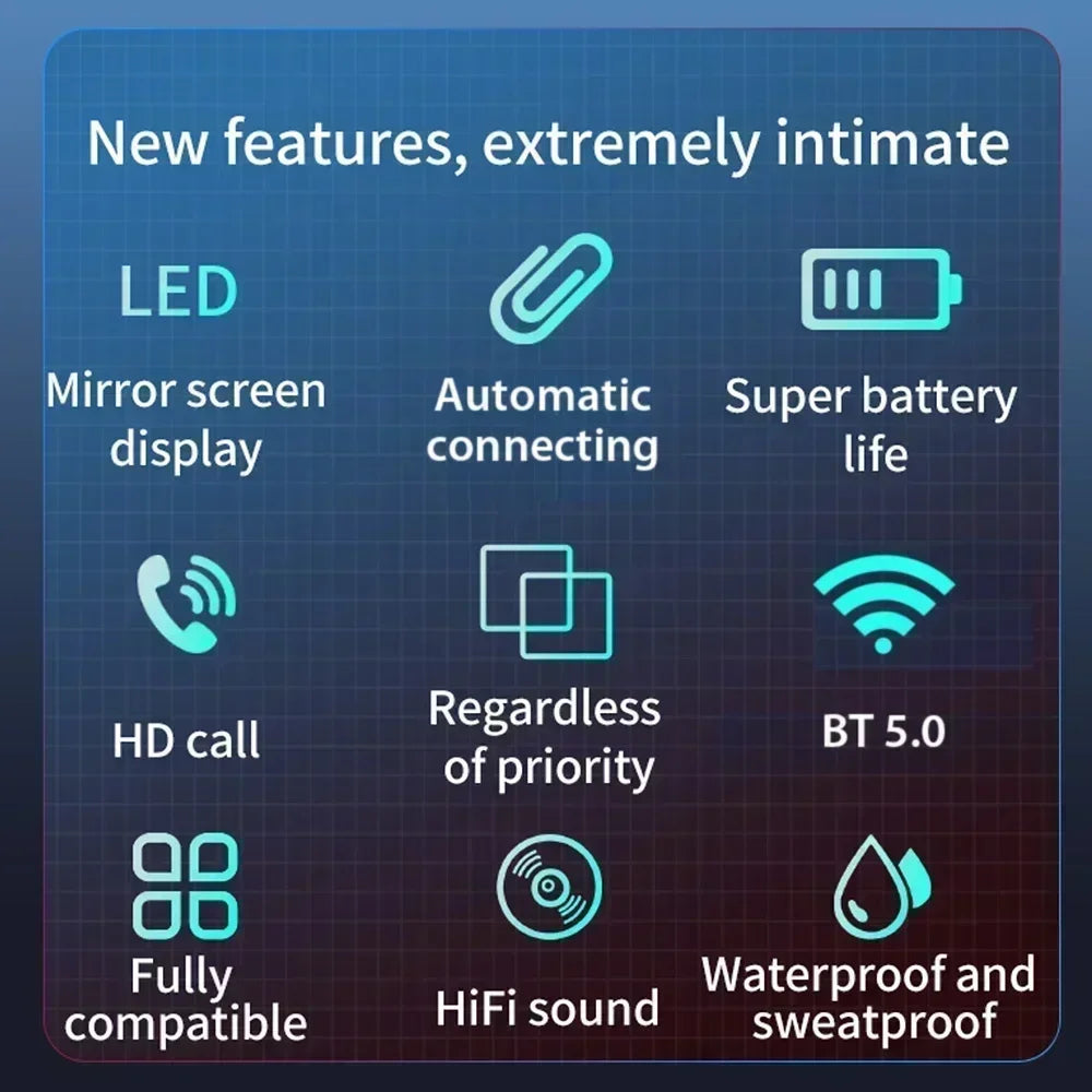 TWS Bluetooth-Compatible Earphones Stereo Sport Headset Wireless Headphone apply to smartphones