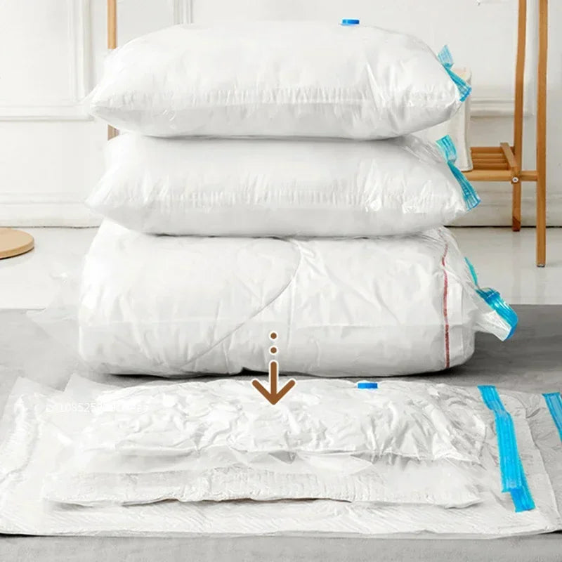 1-10pcs Thickened Vacuum Compression Bag,Transparent Quilt Vacuum Bags, Storage Bags, Household Clothing Storage and Sorting Bag