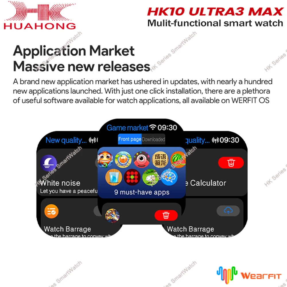 Original HK10 Ultra 3 MAX SmartWatch 2025 For Man Women 49mm HD AMOLED 4GB ROM AI ROBOT NFC GPS Smart Band Watch For IOS Android