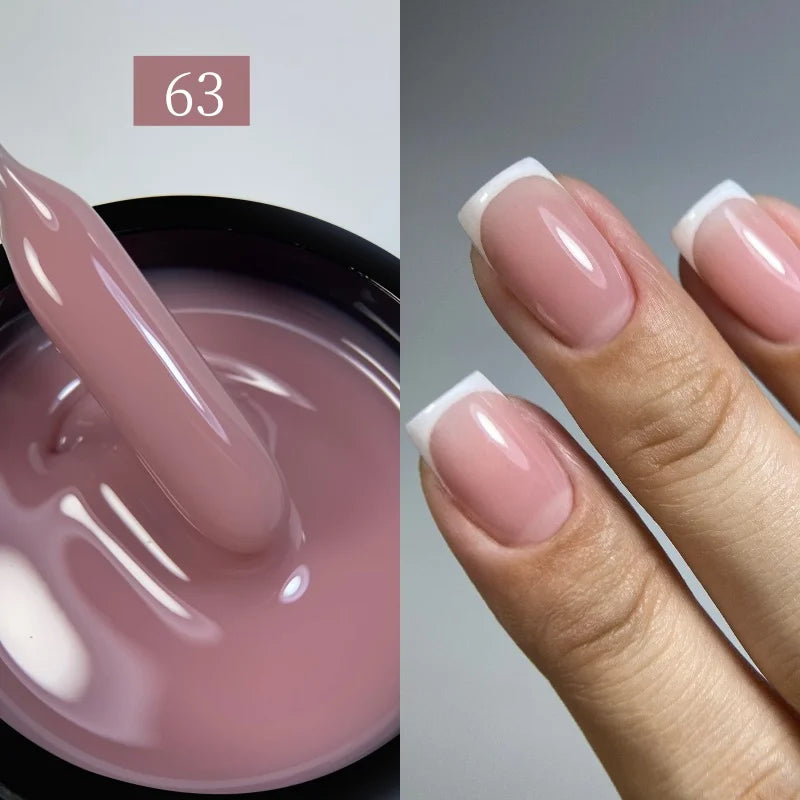 MSHARE 50ml Baby Pink Builder Nails Gel Hema Tpo Free Gel Nail Construction Self Leveling Gel for Nail Extension UV Led