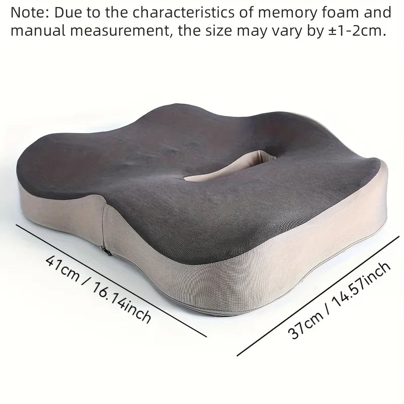 Ergonomic Memory Foam Seat Cushion for Office Chairs & Cars - Posture Support, Butt Pain Relief, Easyclean Material