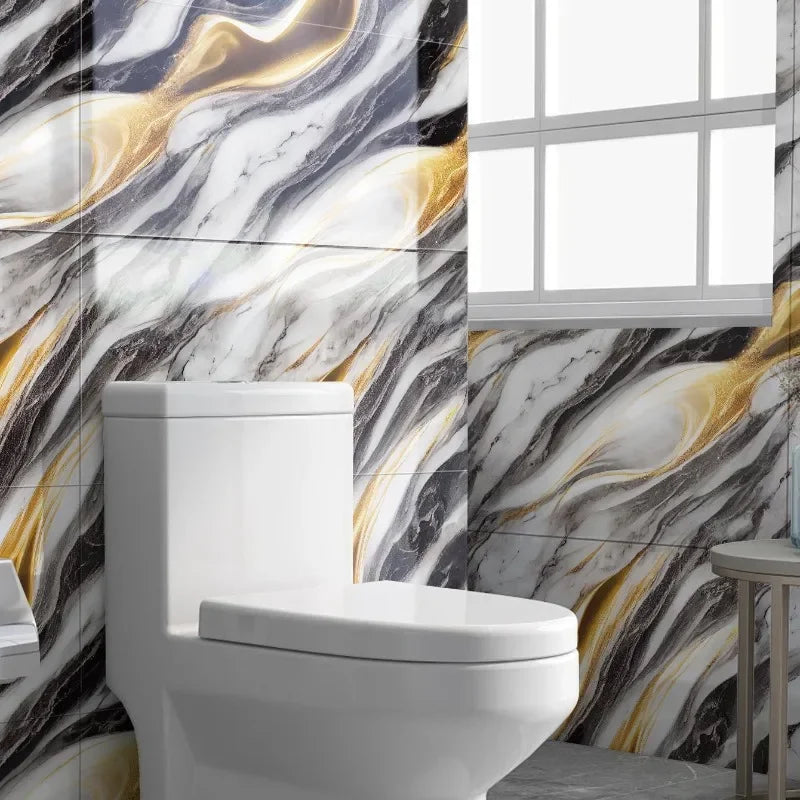 10-40PCS Imitation Marble 3D Ceramic Tile Wall Renovation Decoration Sticker Waterproof Self-adhesive Home Floor Sticker