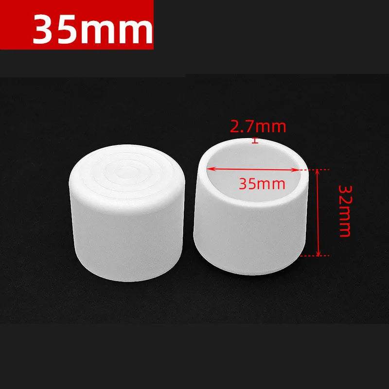 Round Rubber PVC Furniture Leg Caps 10mm/0.39in-50mm/1.97in White  Seal Stopper Pipe Covers Furniture Sofa Leg Pads Non-slip