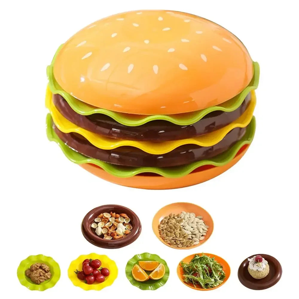 Stackable 7th Floor Hamburg Dinner Plate Stackable Dinner Plate Bone Spit Plate Interesting Sauce Container Table Decoration