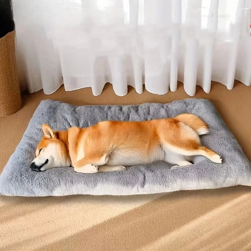 Large Plush Dog Bed Sofa Thickened Super Soft Polyester Pet Mat Dog Crate Mat Bed For Small Medium Large Dog Bed