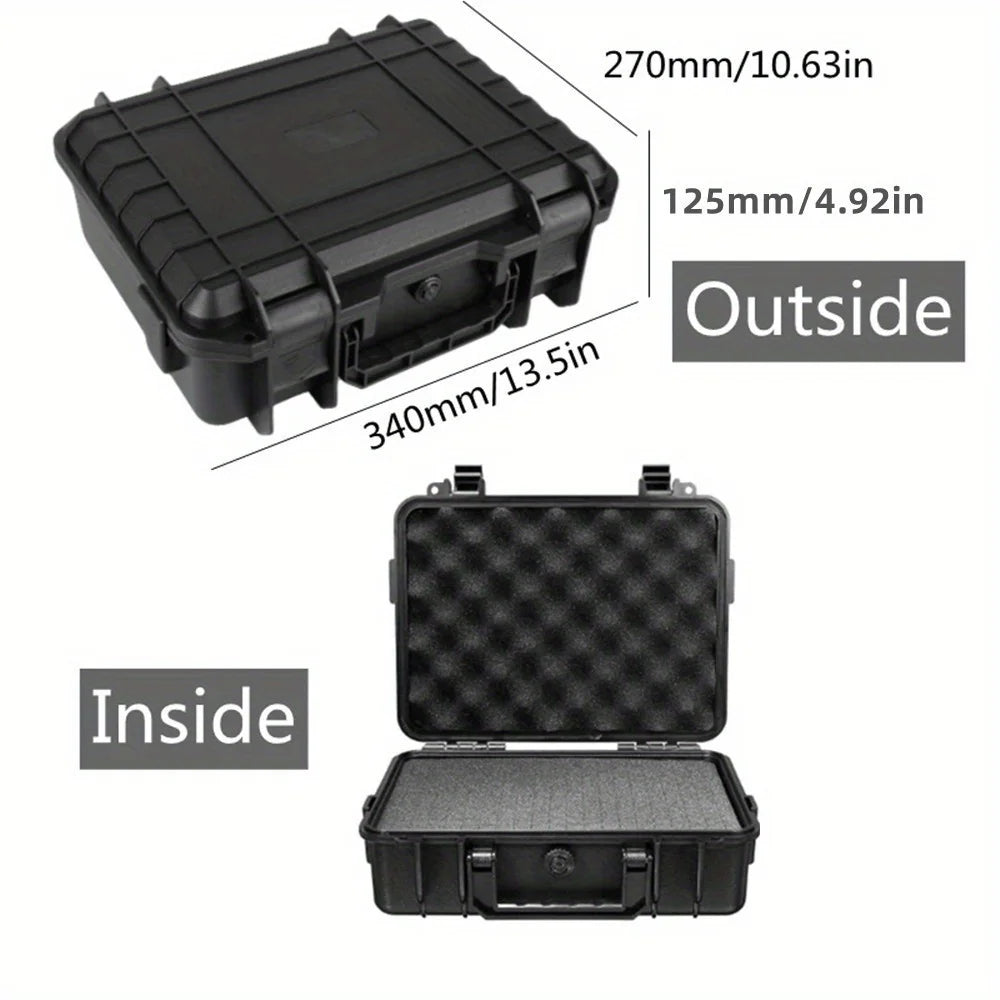 1pc Waterproof Hard Carry Case Bag Tool Case With Pre-cut Sponge Storage Box Safety Protector Organizer Hardware Toolbox