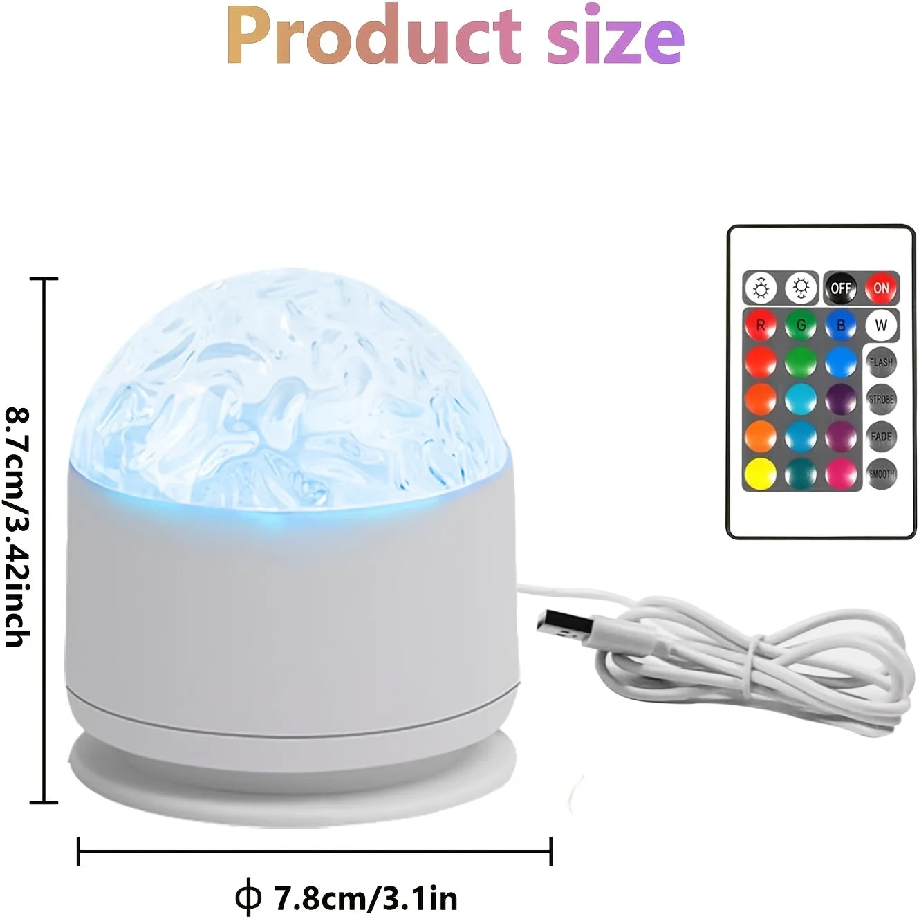 LED Aurora/Water Ripple Projector Light Starry Sky Galaxy Night Light Remote 16 Colors Auto Rotate Ambient Light for Home Room
