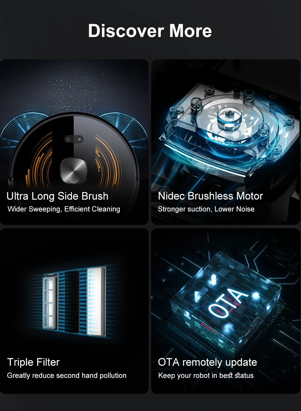 ABIR K30 Robot Vacuum Cleaner, Auto-Empty Station, Laser Lidar, 6500PA Suction,Multi-Floor Maping, Smart Home Wet Dry Appliance