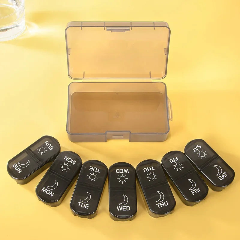 1PC Weekly Pill Case Pillbox 7 Days Medicine Tablet Box Portable Travel Drugs Storage Organizer Secret Compartments Pill Box