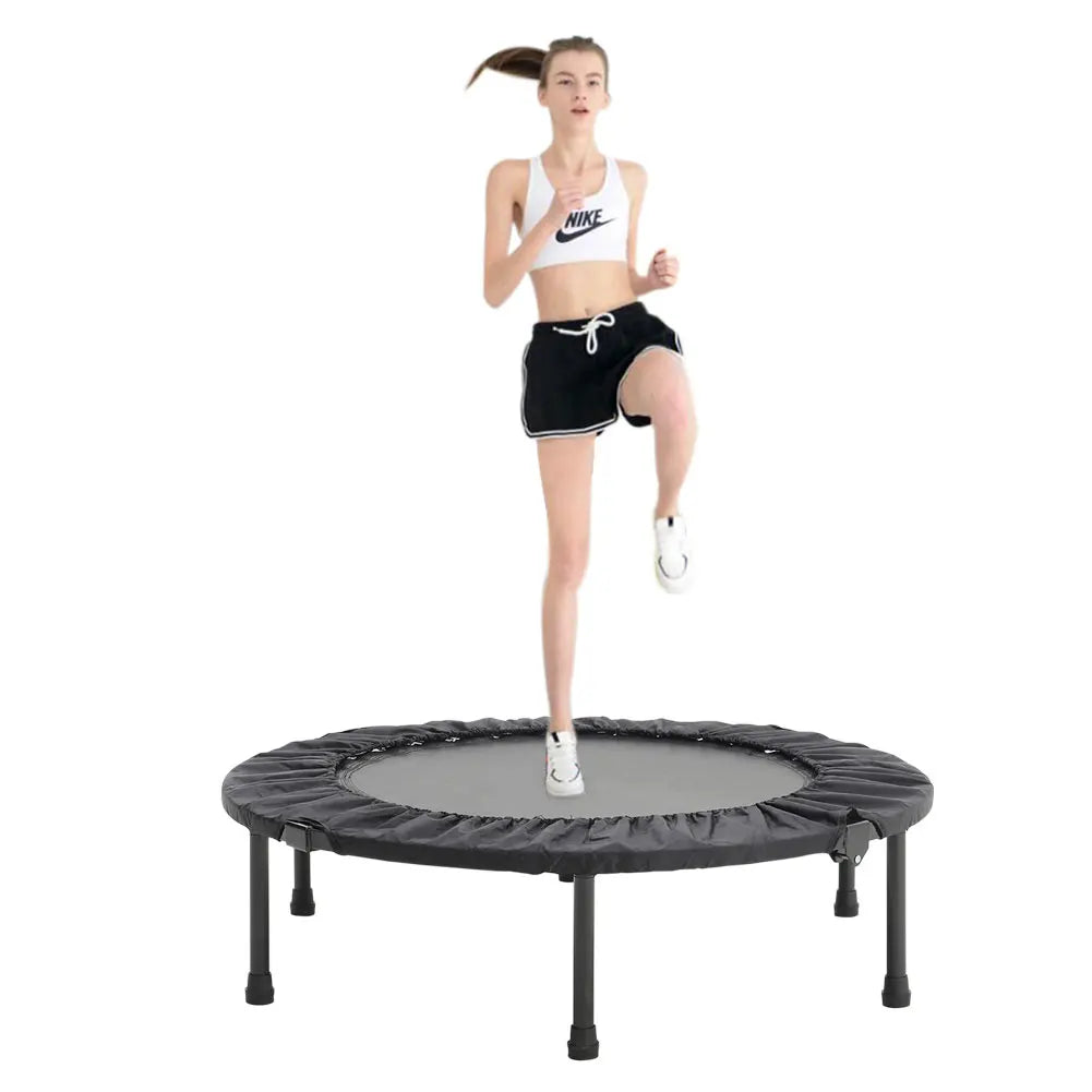 【Breeins】Folding Trampolines Fitness Indoor Exercise Workout Rebounder Sport Trampoline Handle Trampoline for Adults Jumping