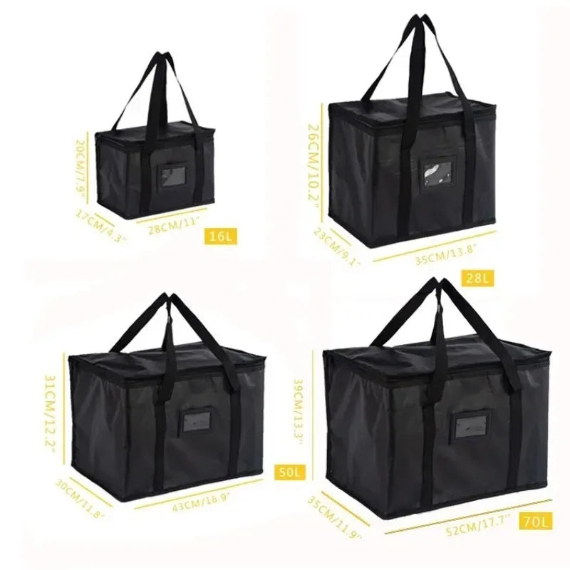 Reusable Insulated CoolerBag PremiumAluminum Foil Thermal Storage Bag Lightweight Portable ZipperLunch Bag for Camping Party Use