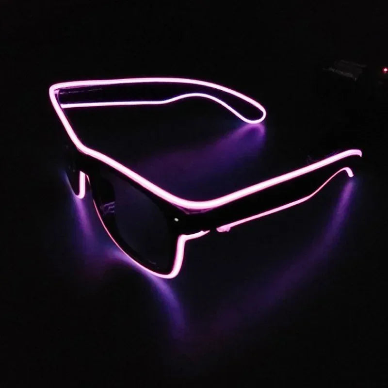 New Cool Flashing Glasses EL Wire LED Glasses Glowing Party Supplies Lighting Gift Bright Light Festival Party Glow Sunglasses