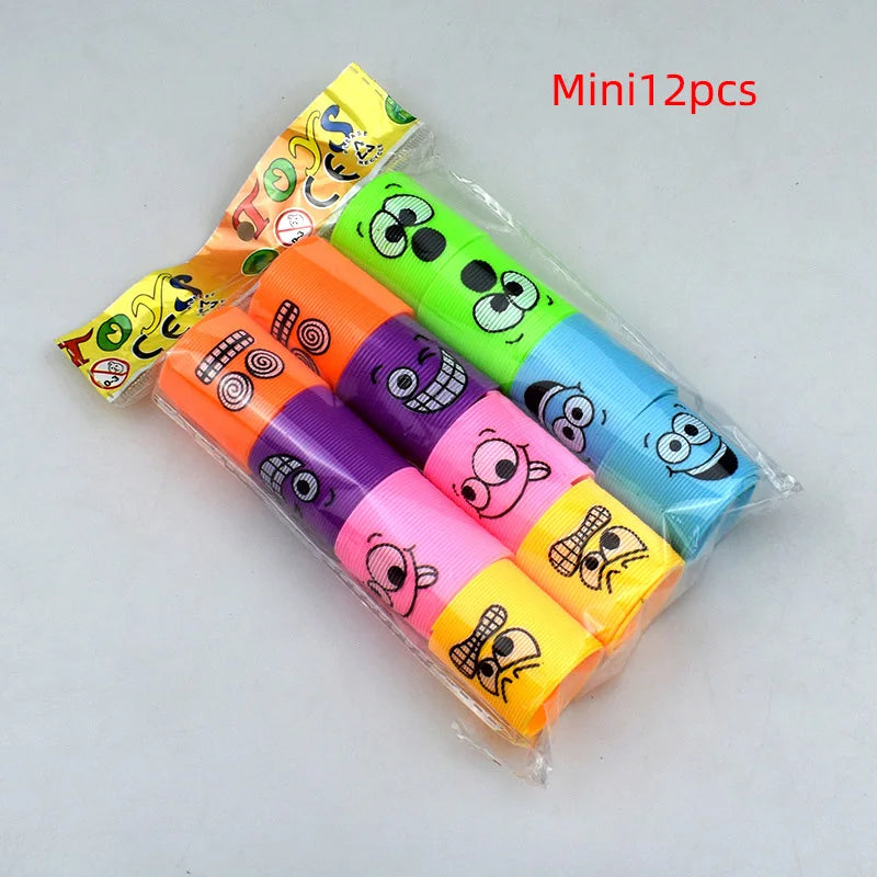12/24 Rainbow Magic Springs Circle Toys Kids Birthday Party Favors Guests Giveaway Small Gifts Pinata Fillers Flexible Funny Toy