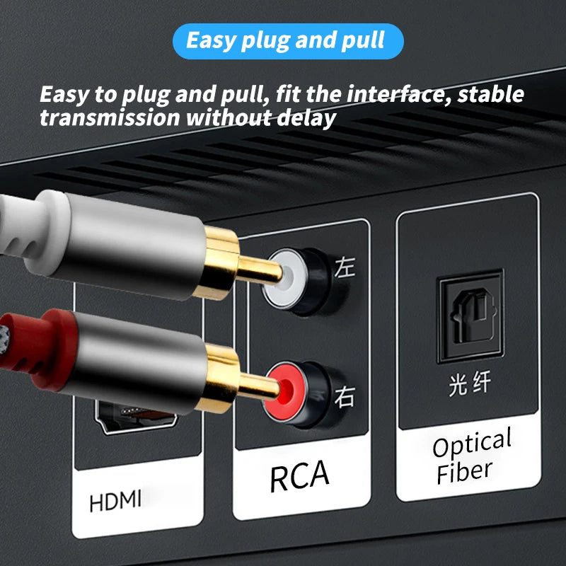 RCA Cable 2 RCA to 2 RCA Male to Male Stereo Audio Aux Cable Jack for HDTV Home Theater DVD Loudspeaker Box Power Amplifier 5m