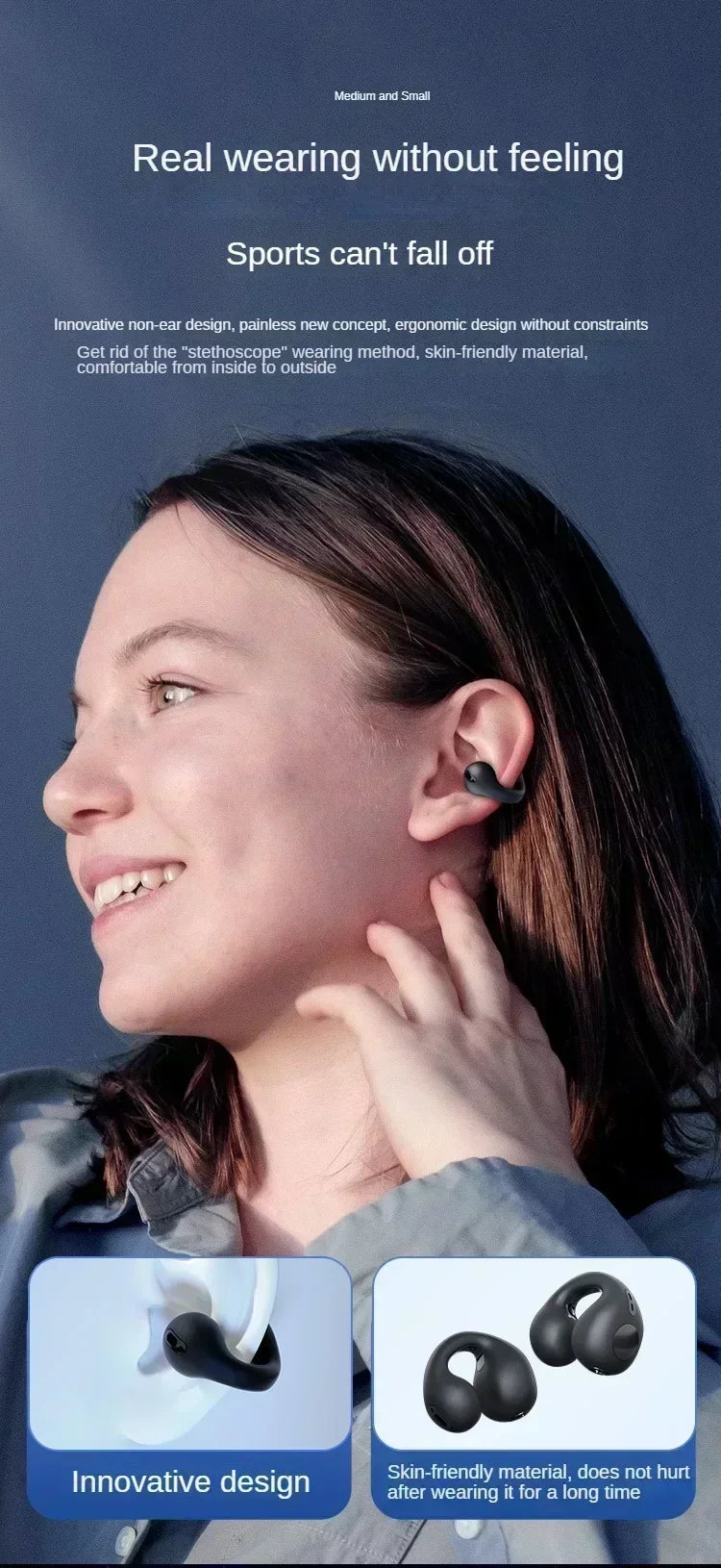 Brand new original T75 bone conduction wireless Bluetooth 5.3 headphones sports HiFi sound quality headphones