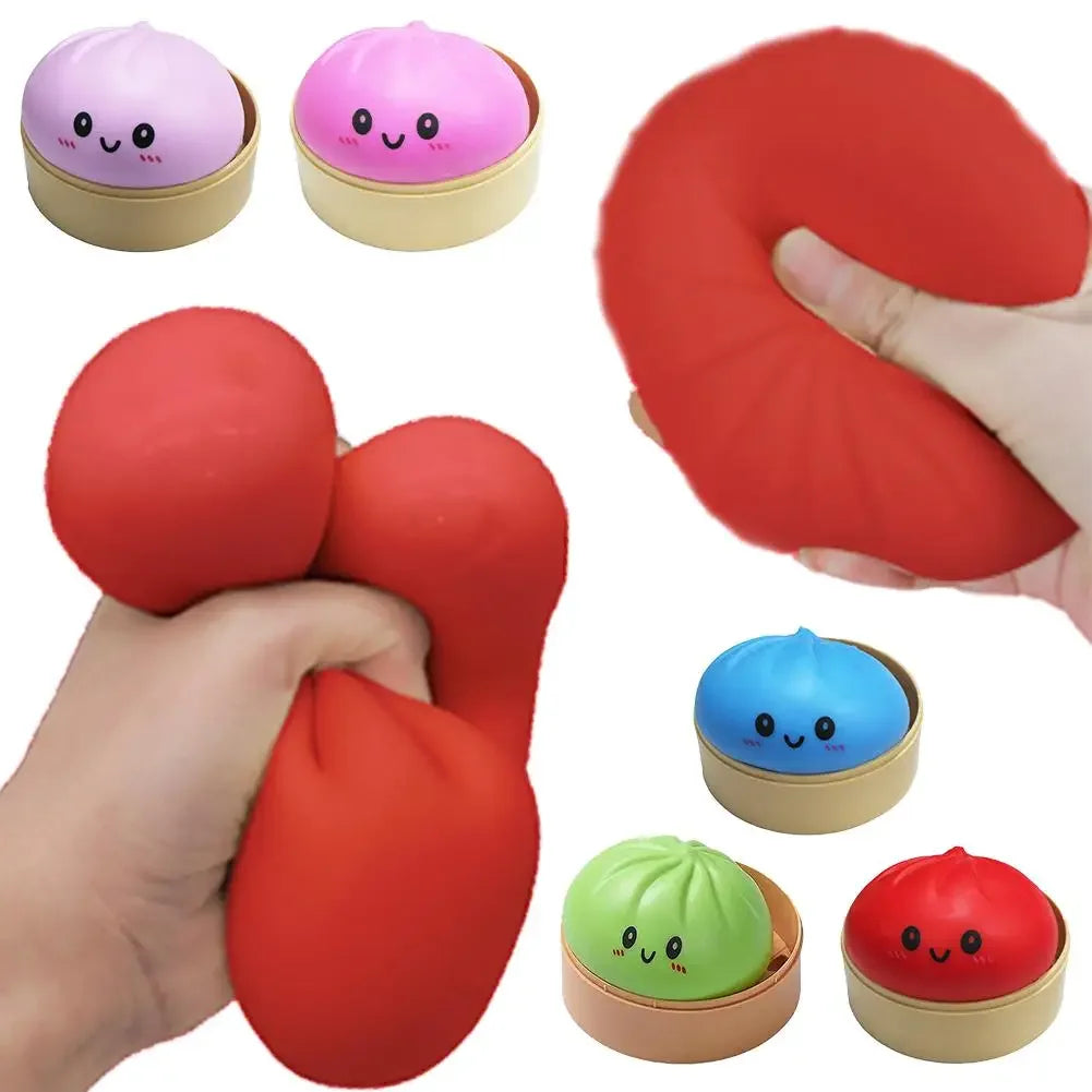 Colorful Dumpling Squishes Stress Balls Reusable Low Rebound Decompression Toys Dough Ball Unique Home Decoration Gifts