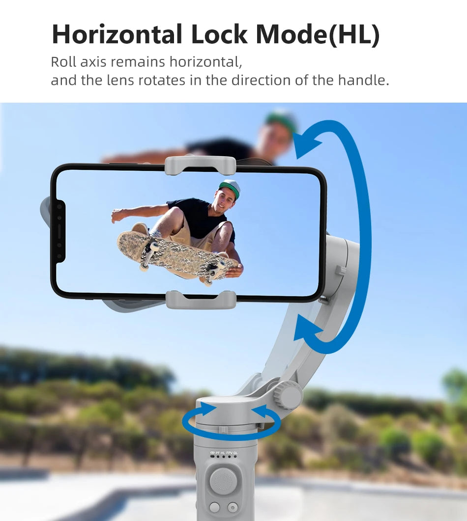 HQ3 3-Axis Gimbal Stabilizer for Smartphone Foldable Handheld Phone Video Record Vlog Anti-Shake Stabilizer for iPhone Android