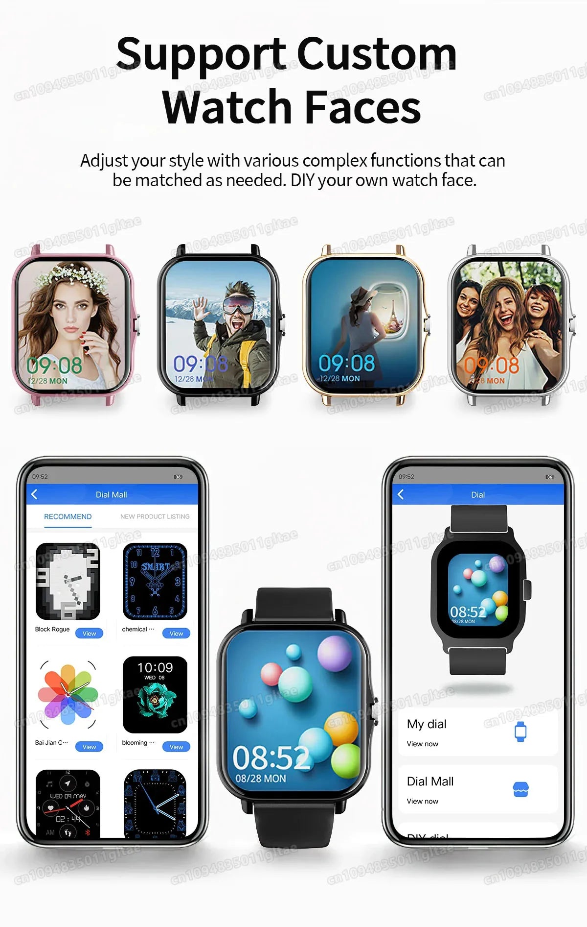 New Smartwatch BT Call Health&Sleep Monitoring 1.80''HD Screen Kids Smart Watch Waterproof Fashoin Sports Bracelet For Women Men