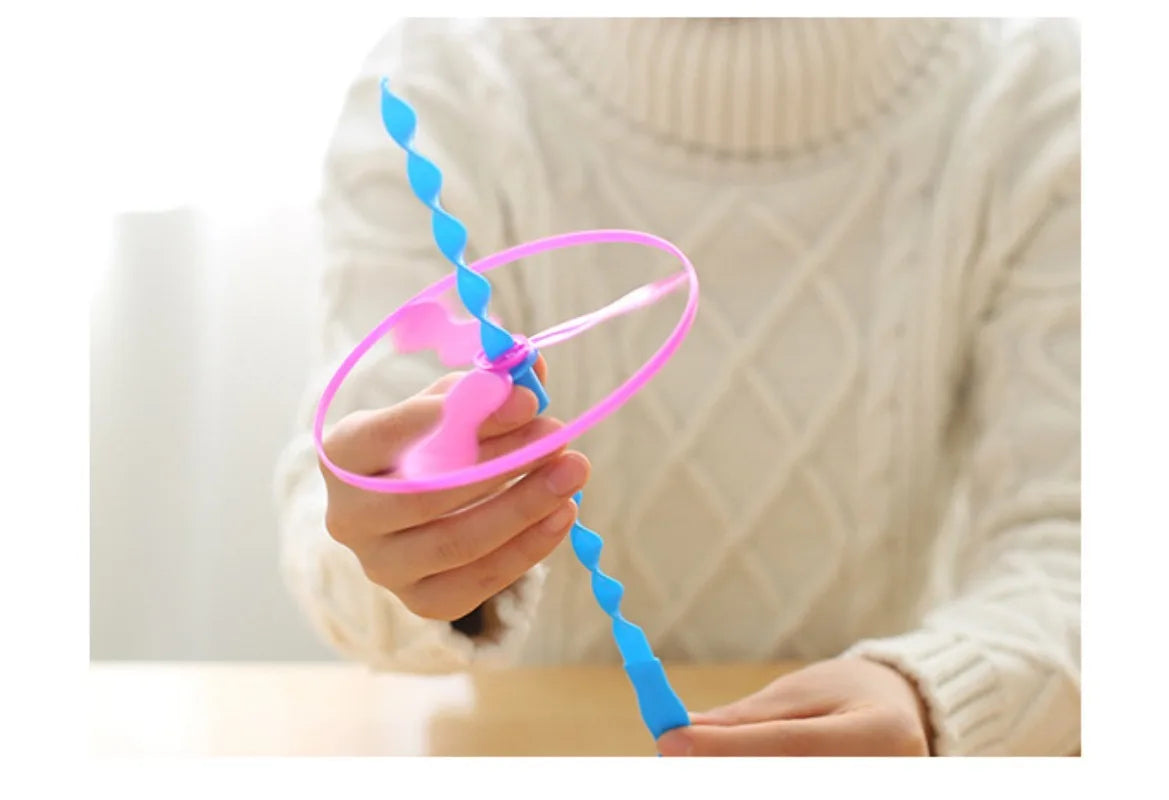 20set/bag Colorful Bamboo Dragonfly Plastic Hand Push Flying Toys Kids Birthday Party Favors Guests Treat School Goodie Filler