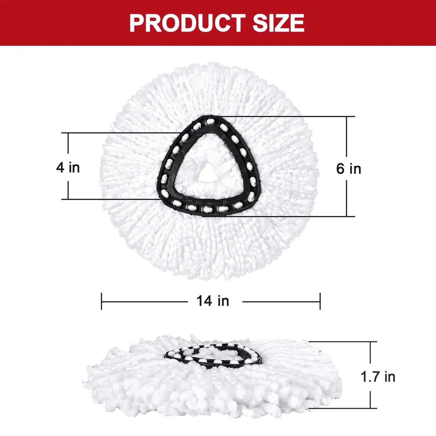 White Mop Head Cloth Replacement Microfiber Mop Refills Spin Mop Cloth Replacement Head for Vileda O-cedar Replacement Mop Heads