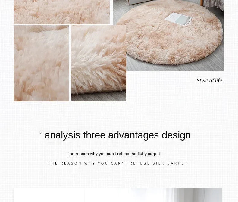 Super Soft Plush Round Rug Mat Fluffy White Carpets For Living Room Home Decor Bedroom Kid Room Decoration Salon Thick Pile