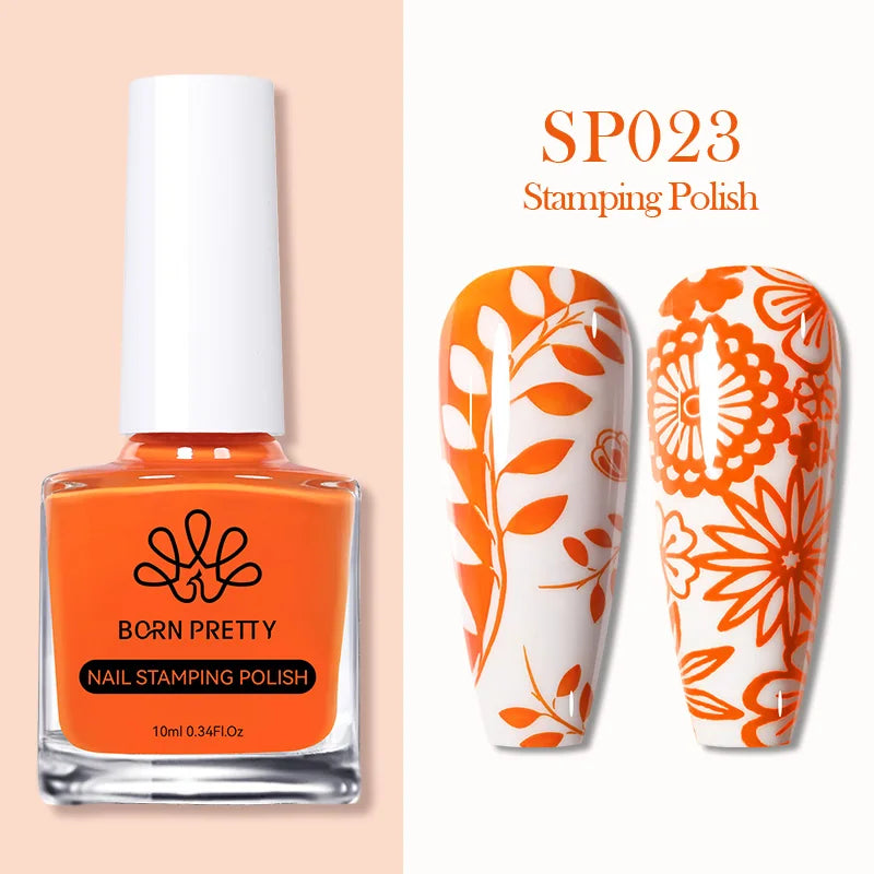 BORN PRETTY 10ml 25 Colors Nail Stamping Polish Nail Art Varnish with Peel Off Nail Latex Black White Colorful Stamp Polish